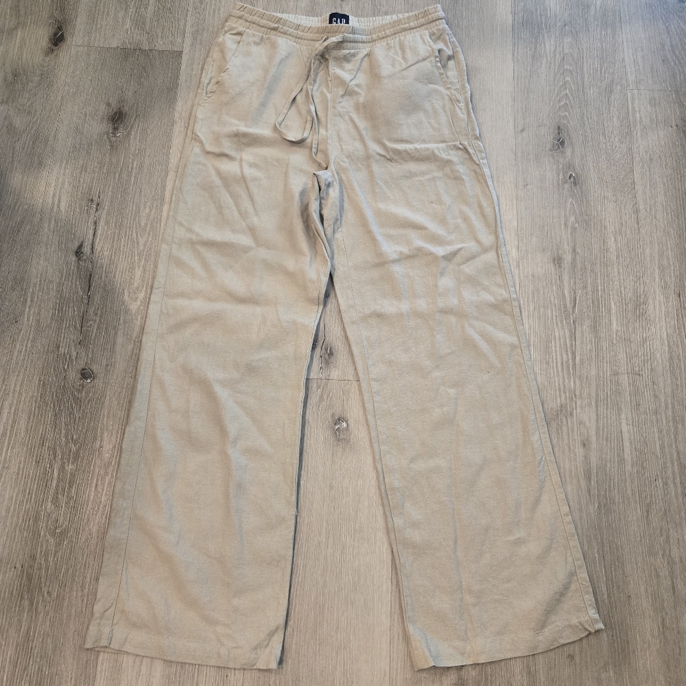 GAP Drawstring Linen Blend Pants Womens Size XS